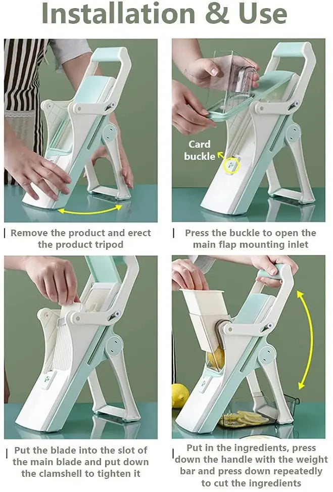 Mandoline Slicer for Meat and Vegetables, Adjustable Blades Thickness Kitchen Safe Pattan Australia