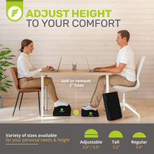 Load image into Gallery viewer, Adjustable Foot Rest under Desk for Added Height | Large Premium Velvet Soft Foam Footrest for Desk | Most Comfortable Desk Foot Rest in the World for Back, Lumbar, Knee Pain (Black)
