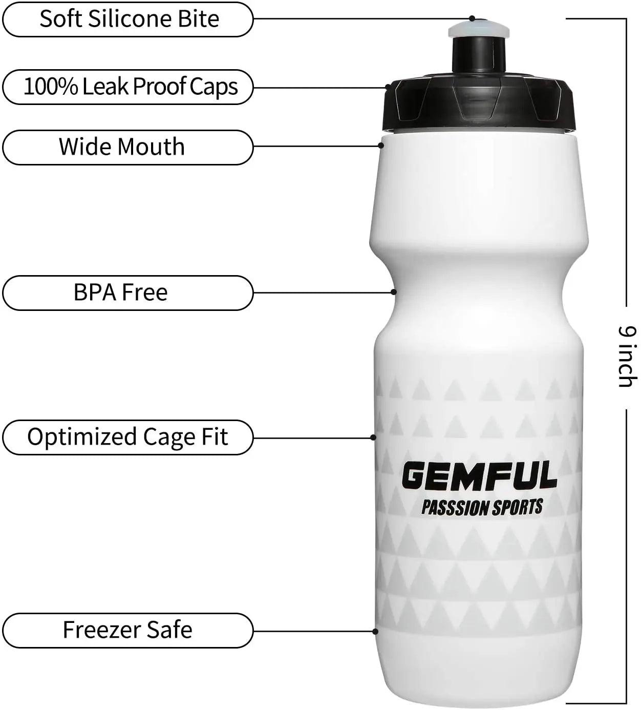 Bike Water Bottles 2 Pack Lightweight BPA Free Cycling Sports Pattan Australia