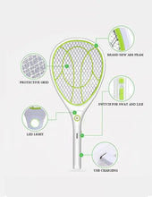 Load image into Gallery viewer, Night Cat Electric Mosquito Fly Swatter Bug Zapper Bat Racket, Pests Insects Control Killer Repellent, USB Rechargeable, LED Lighting, Double Layers Mesh Protection Pattan Australia
