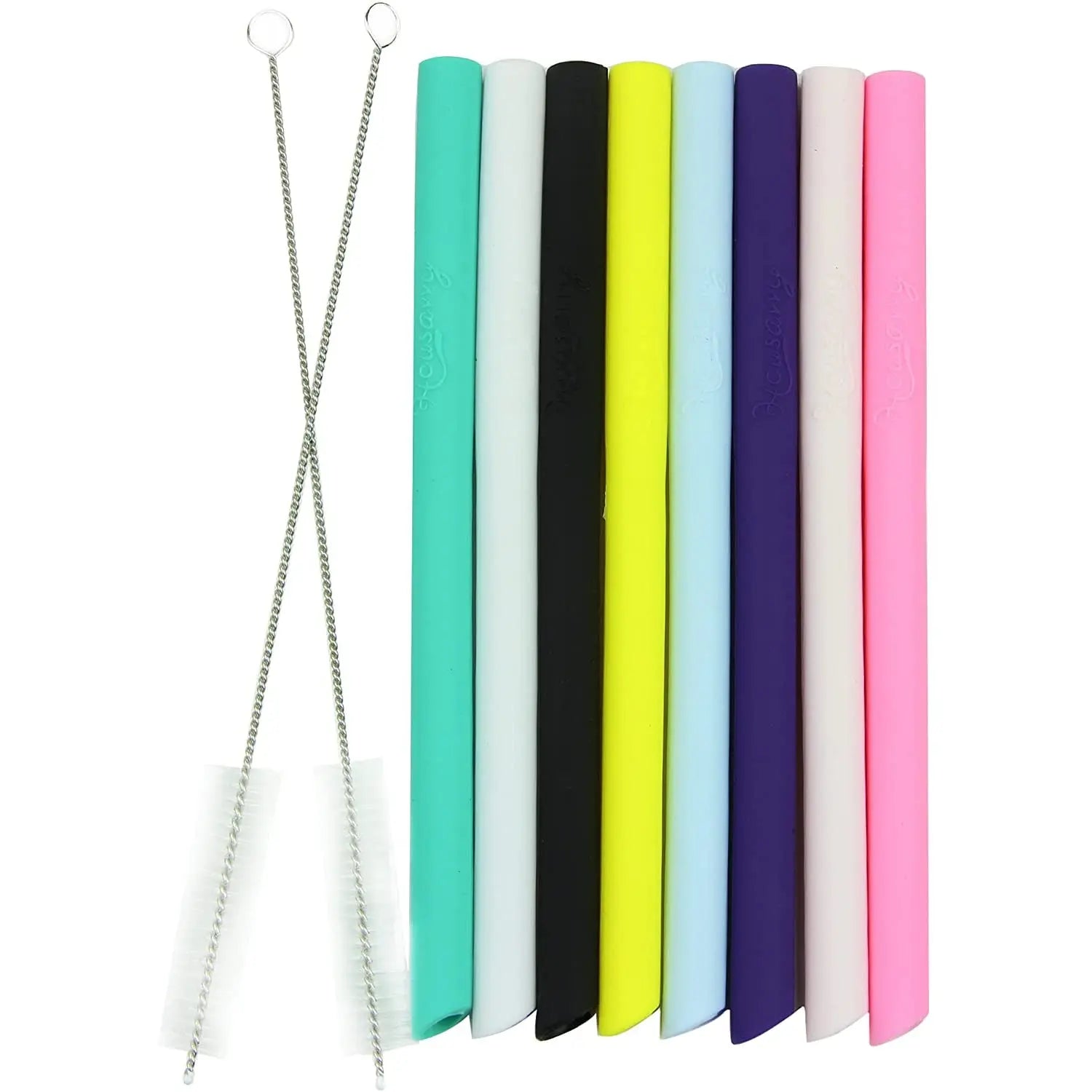 Housavvy Pack of 12, Kids Reusable Silicone Straws Colorful with Cleaning Brush Pattan Australia