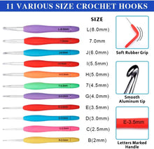Load image into Gallery viewer, Yarn Knitting kit 82pcs Ergonomic Soft Grip Handles Crochet Needles with bag
