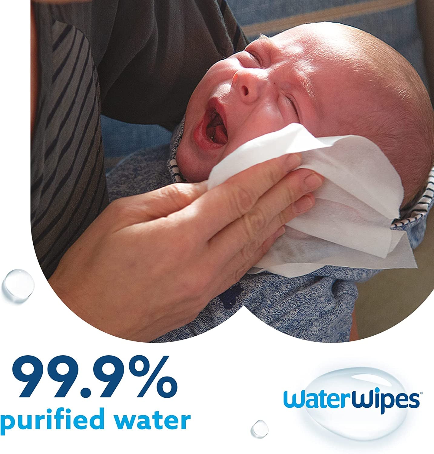 Biodegradable Baby Wipes, 240 Wipes Total (4 Packs X 60 Wipes), 99.9% Water Based Wet Wipes, Unscented & Hypoallergenic for Sensitive and Newborn Skin