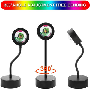Sunset Projection LED night Light , 360 Degree Flexible Rotation  USB Floor Stand Sunset Light for Home Decor pattanaustralia