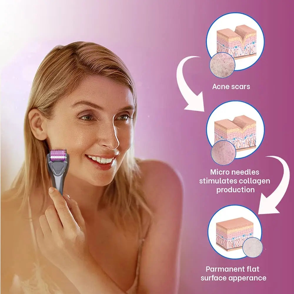 SEEPAR Derma Roller Pack of 3Titanium Microneedle Rollers, Professional Anti Aging Tool For Facial and Body Pattan Australia