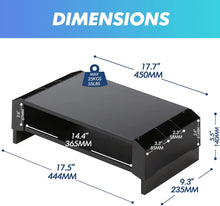 Load image into Gallery viewer, Monitor Stand Riser - 2 Tiers 45cm Stand for PC, Laptop, Computer, Printer
