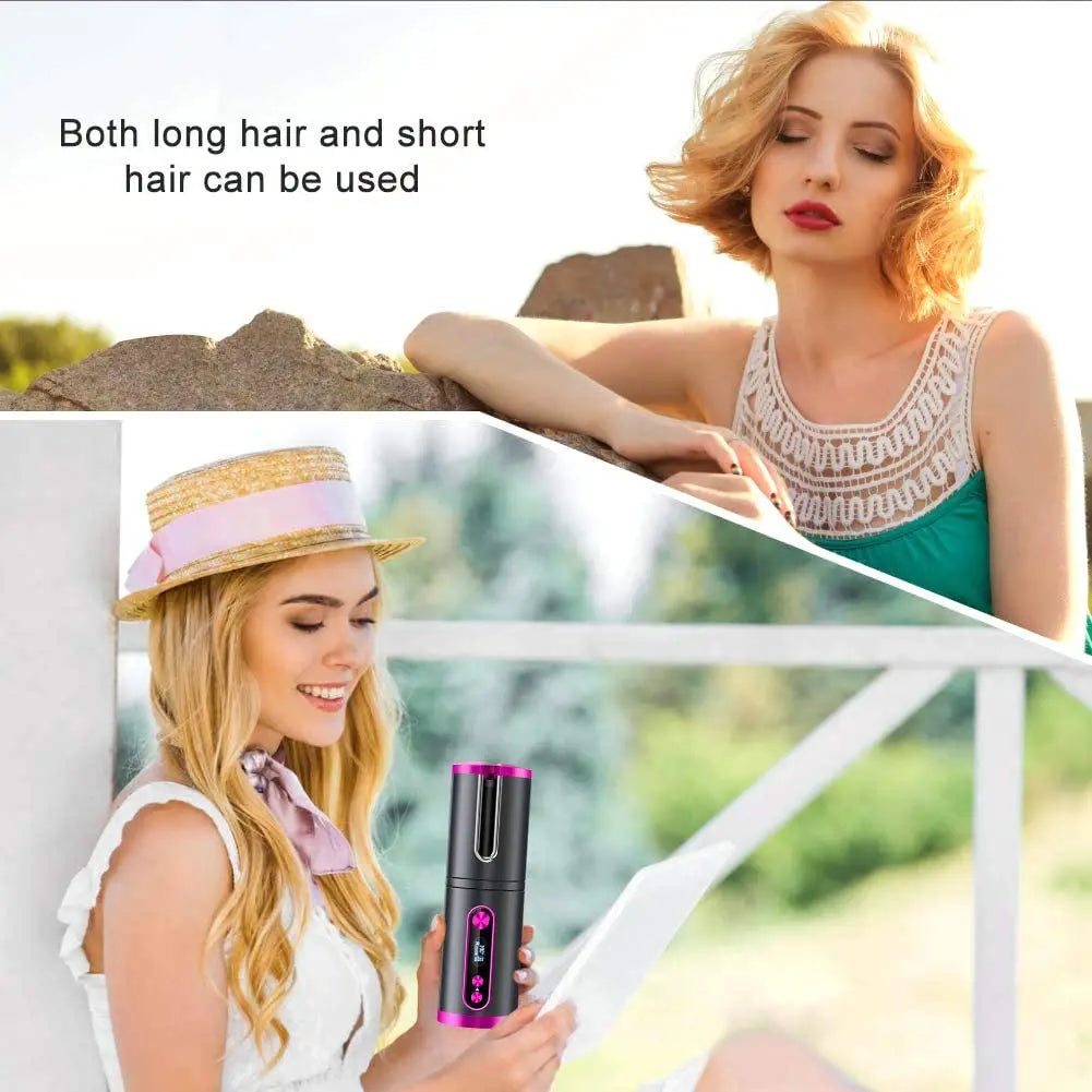 Runsnail Cordless Auto Hair Curler, LED Temperature Display and Timer/USB Rechargeable Pattan Australia