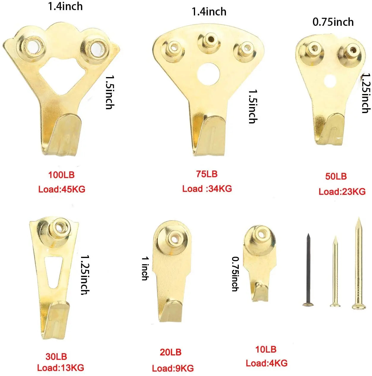 120 Pieces Professional Photo Frame Hooks, Nails Heavy Duty Picture Hanging Kit Pattan Australia