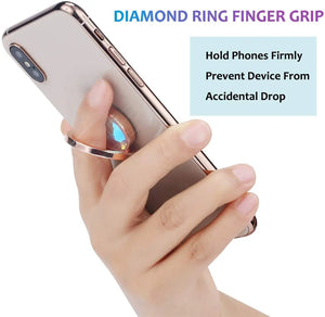 Glitter Bling Phone Ring Holder, Artificial Diamond Stand, Rhinestone Cell Finger Ring for Phones, Pad, tablets (Rose Gold) pattanaustralia