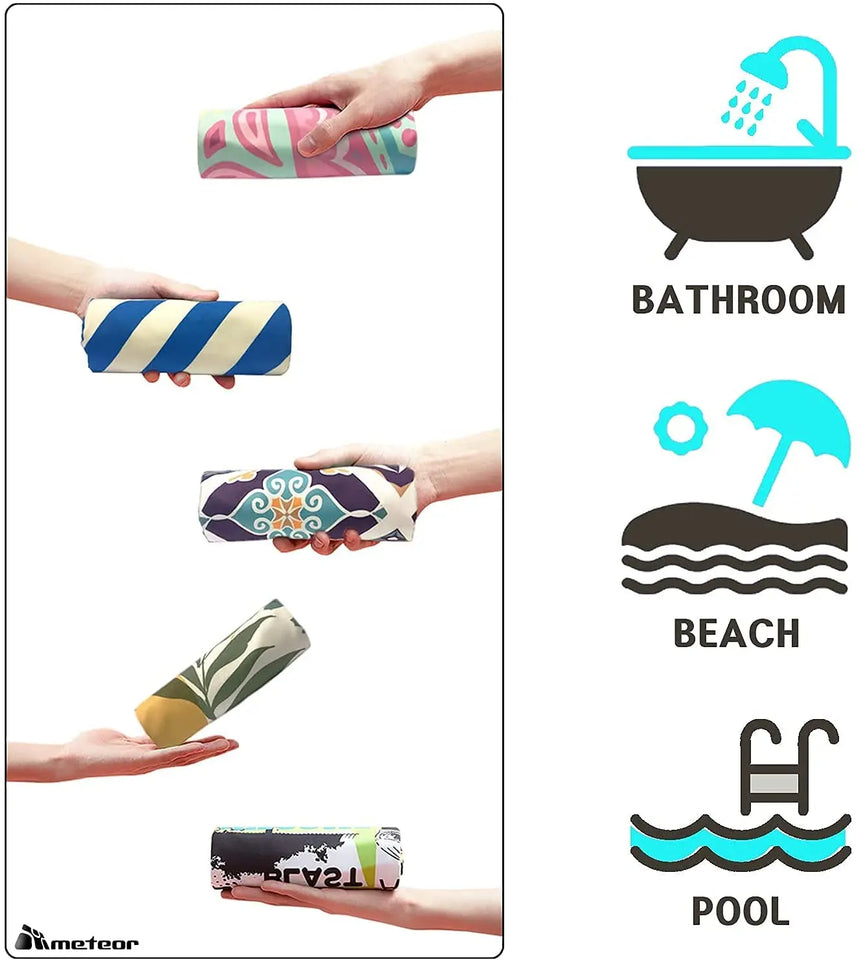 Meteor Quick Dry Beach Towel - Sand Free, Microfiber, Lightweight, Fast Absorbent Pattan Australia