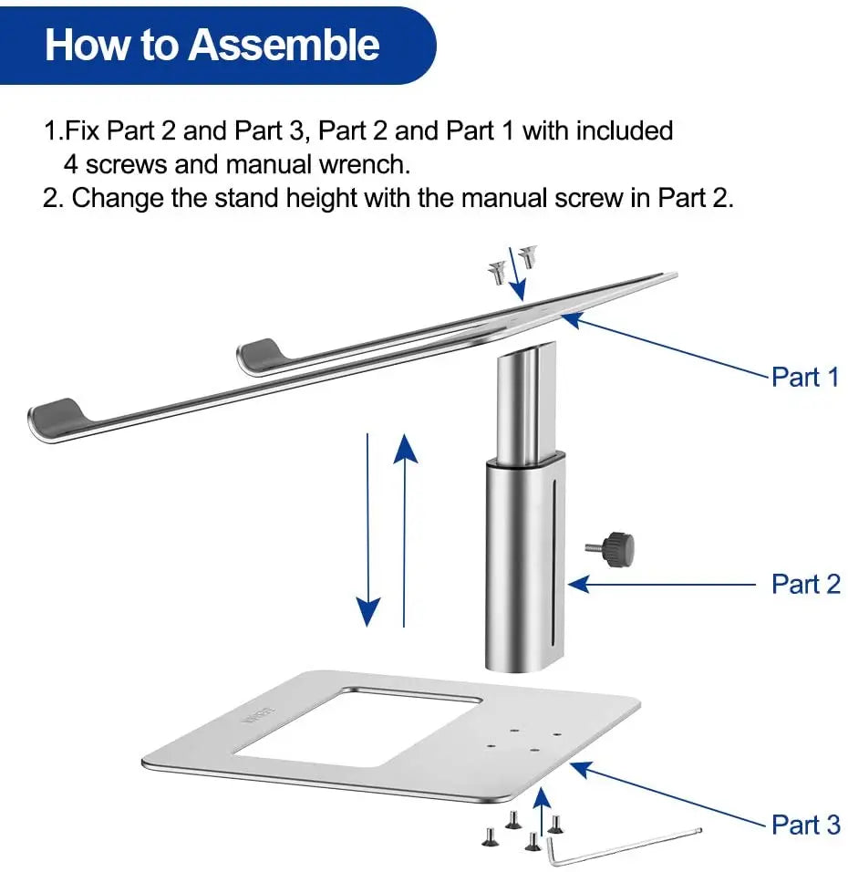 Aluminum Laptop, Notebook Stand, Ergonomic Adjustable, Riser Holder Compatible with 10"-15.6" Laptops pattanaustralia