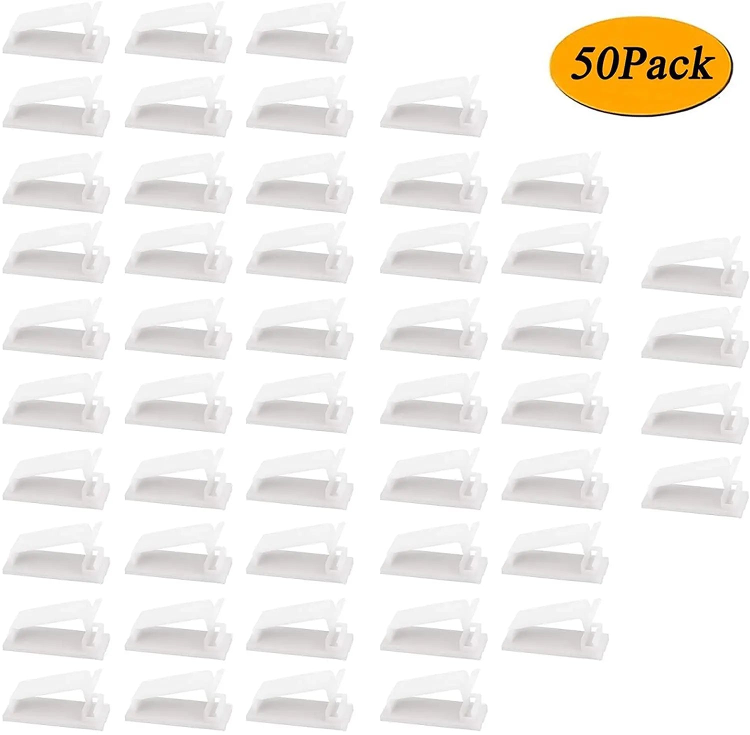 50-Pcs Self Adhesive Cable Management Clips, for TV, PC, Laptop, Ethernet Cable, Desktop, Home, Office (Black) pattanaustralia