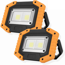 Load image into Gallery viewer, 2 Pcs 30W,1500LM LED Work Light, Rechargeable, Portable, Waterproof LED Flood Lights for Outdoor, Emergency Repairing
