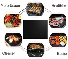 Load image into Gallery viewer, Grill Mat Set of 6-100% Non-Stick BBQ Grill Mats, Heavy Duty, Reusable, and Easy to Clean - Works on Electric Grill Gas Charcoal BBQ
