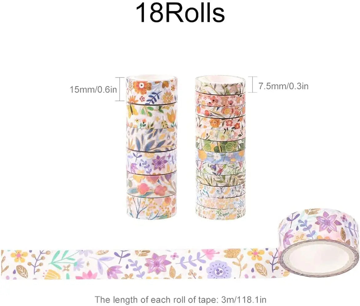 YUBX Flower Gold Washi Tape Set VSCO Foil Decorative Tape for DIY Crafts Pattan Australia