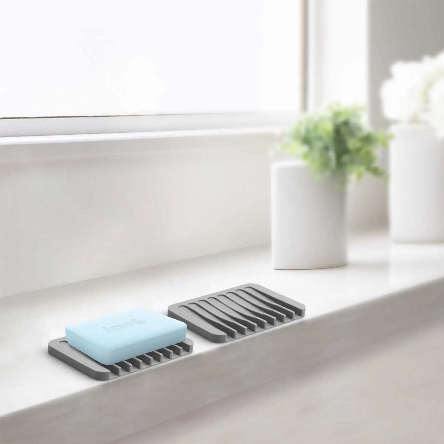 3 Pcs Soap Dish Holder -Silicone Rubber Drainer for Bar Soap, Sponge Scrubber, Bathroom, Kitchen Pattan Australia