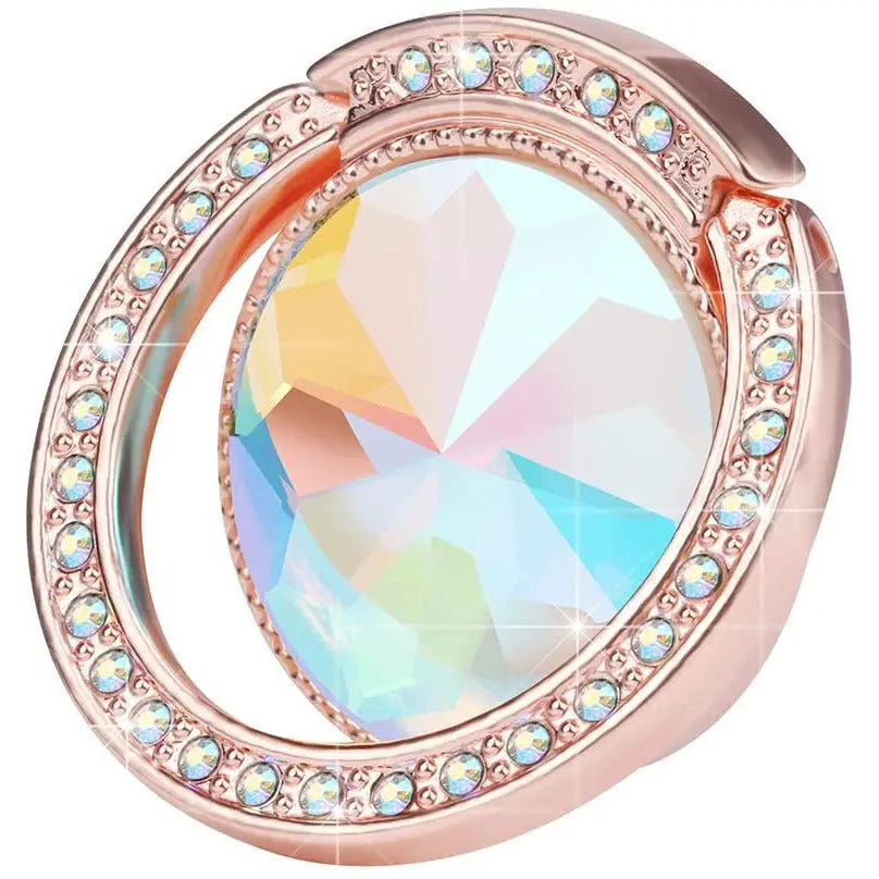 Glitter Bling Phone Ring Holder, Artificial Diamond Stand, Rhinestone Cell Finger Ring for Phones, Pad, tablets (Rose Gold) pattanaustralia