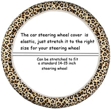 Load image into Gallery viewer, Non-Slip Elastic Steering Wheel Cover with Handbrake Cover Gear Shift Cover,Leopard Print Car Interior Accessories 15&quot;1 Set 3 Pcs
