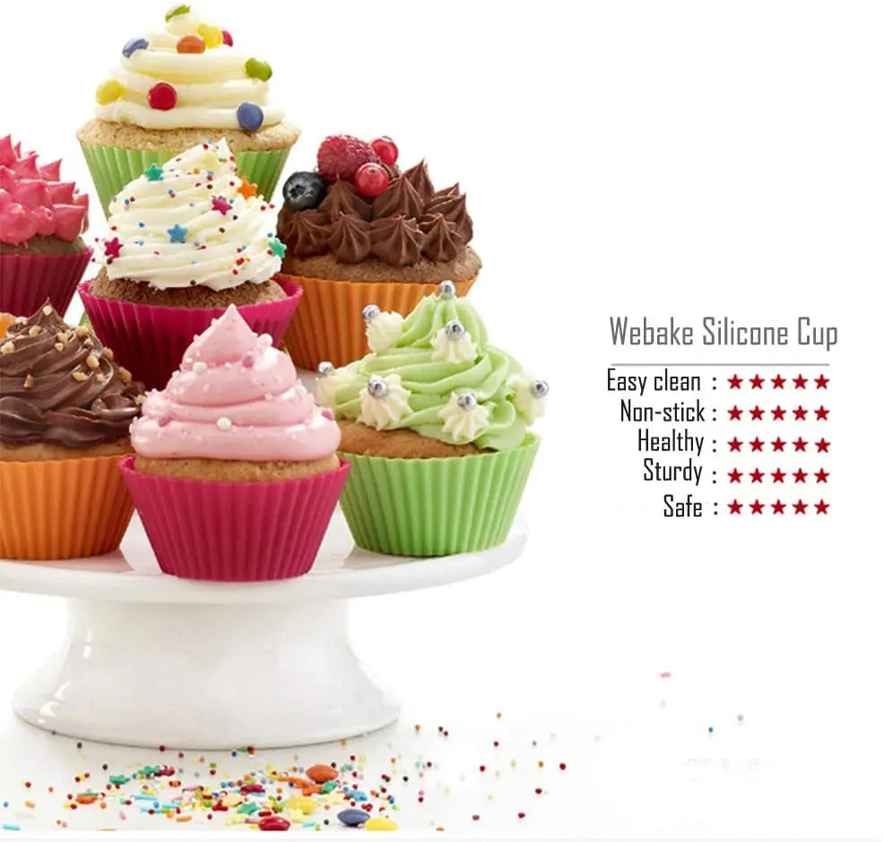 Pattan Australia 24 Pack 2.8" Silicone Baking Cups Standard Size, Muffin Cupcake Liners pattanaustralia