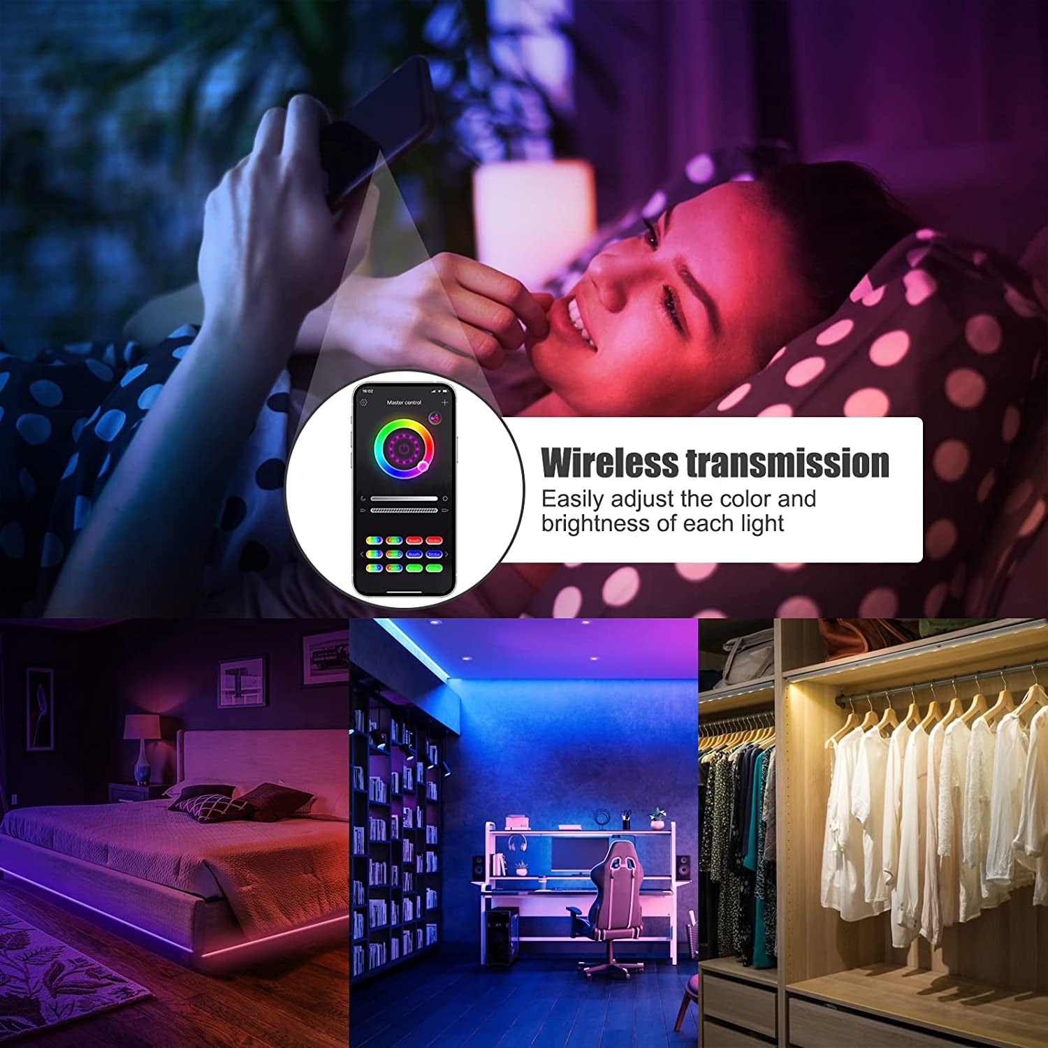 Smart LED Light Strip, [Timer Function]  6M/19.7Ft LED Strip Lights with Bluetooth, 5050 RGB LED Light, 16 Million Colors Changing, App Control, Music Sync, for Home, TV, Christmas, Halloween