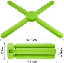 Load image into Gallery viewer, SourceTon Collapsible Cross Design Silicone Trivets in Cute Colors, Silicone Pot Holder
