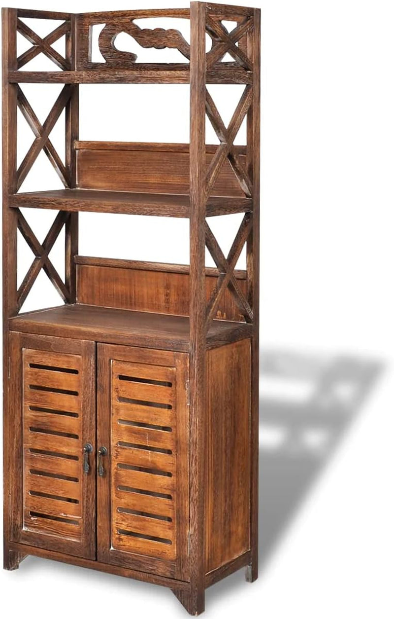 Bathroom Storage Cabinet Cupboard Chest Shelf Albuquerque Wood Brown
