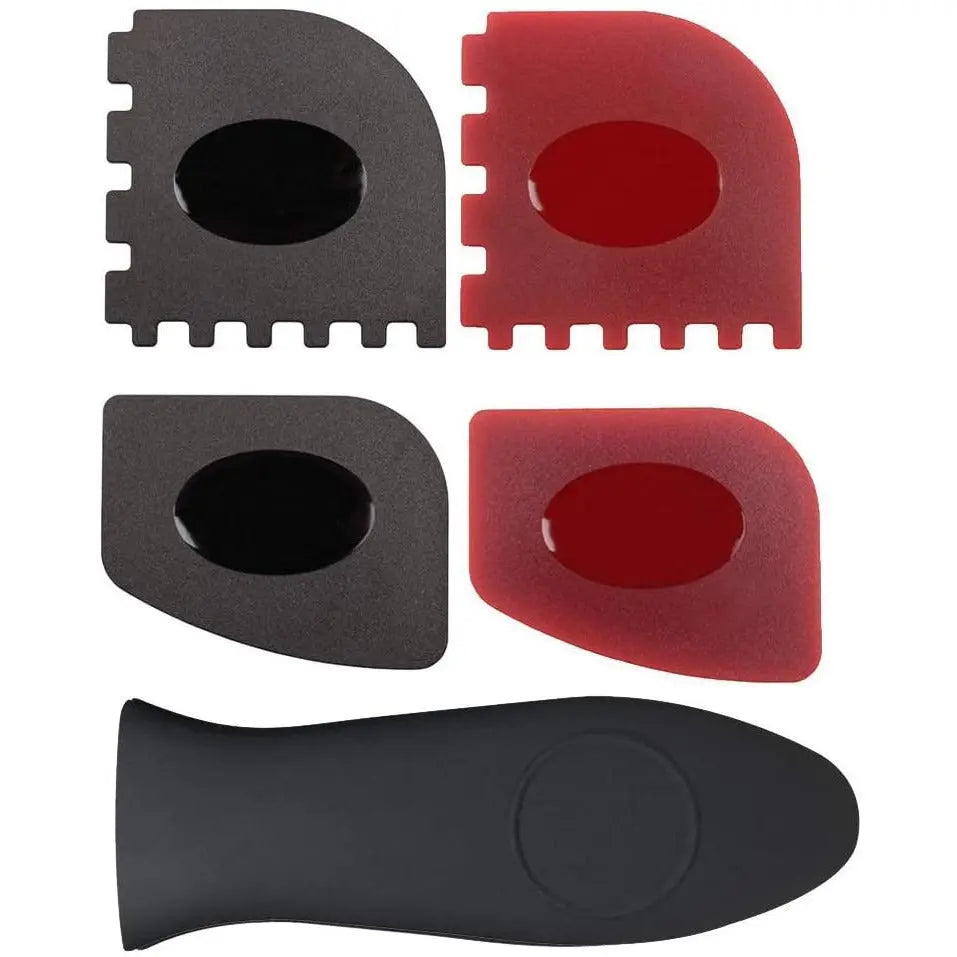 Durable Grill Pan Scraper and Silicone Hot Handle Holder for Lodge Cast Iron Cookware Accessories Pattan Australia