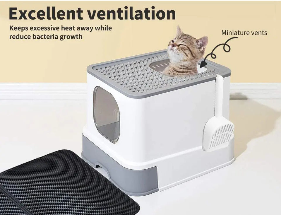 PaWz Cat Litter Box Fully Enclosed Toilet Trapping Sifting Odor Control Basin pattanaustralia
