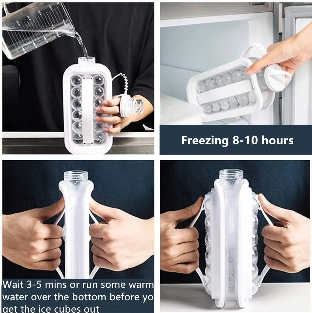 Ice Cube Molds, Tray 2 in 1 Portable Ice Ball Maker Kettle, Easy to Make 17 Grids Ice Ball for Home, Party, Beer, Whiskey, Juice, Champagne pattanaustralia