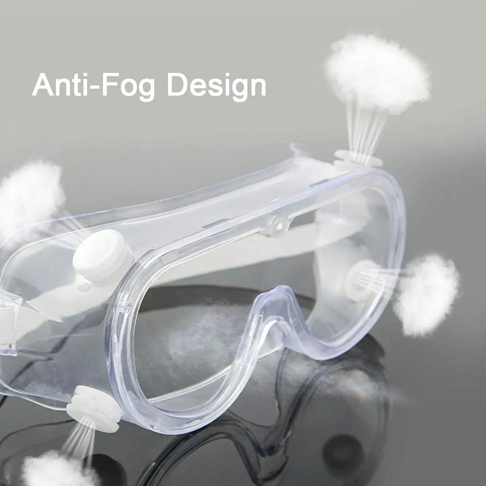 Maxee Safety Goggles, Anti-Fog, Anti-Splash Soft, Clear Eye, Protective Adjustable, Glass 2pcs Pattan Australia