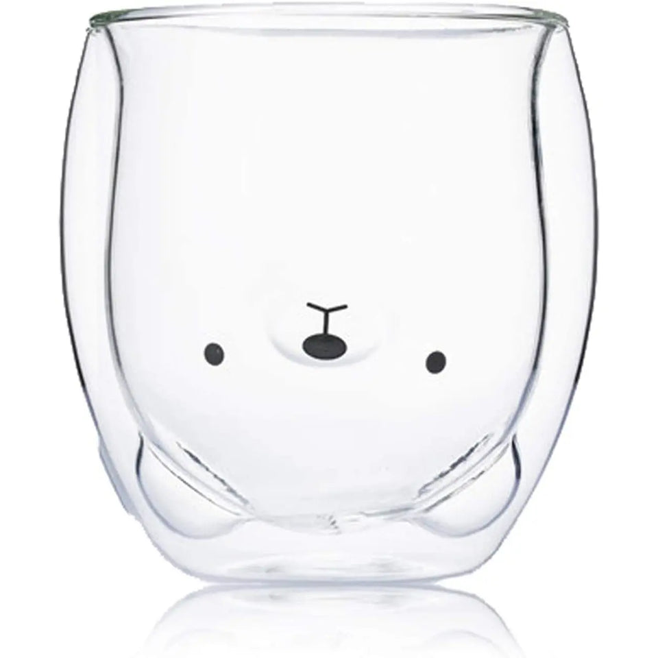 cute mugs  Double Wall Insulated Glasses Cup, Best for  Office and Personal use , Birthday gift (Bear) pattanaustralia
