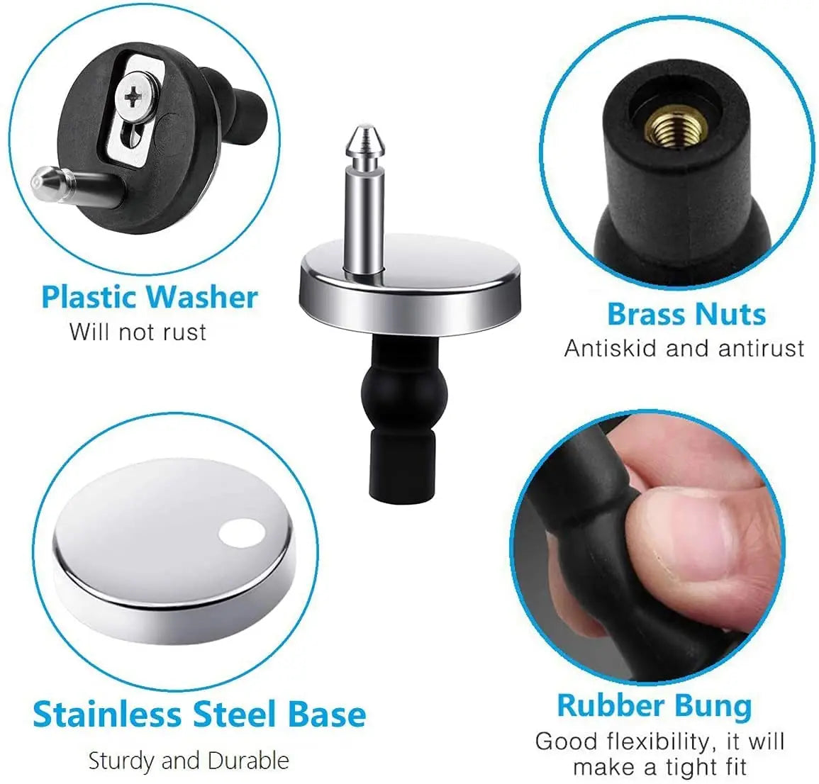 Universal Toilet Seat Hinge Bolt Screw for Top Mount Toilet Seat Hinges Pattan Australia