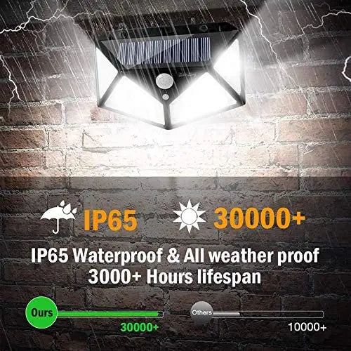 100 LED Solar Light Outdoor PIR Motion Sensor 3 Modes  Wall Lamp Four-Sided Waterproof, Garden Yard, Patio Yard pattanaustralia