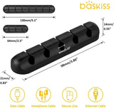 Cable Clips Cord Management Organizer, 3 Packs Adhesive Hooks (7, 5 and 3 Slots) (Black) pattanaustralia