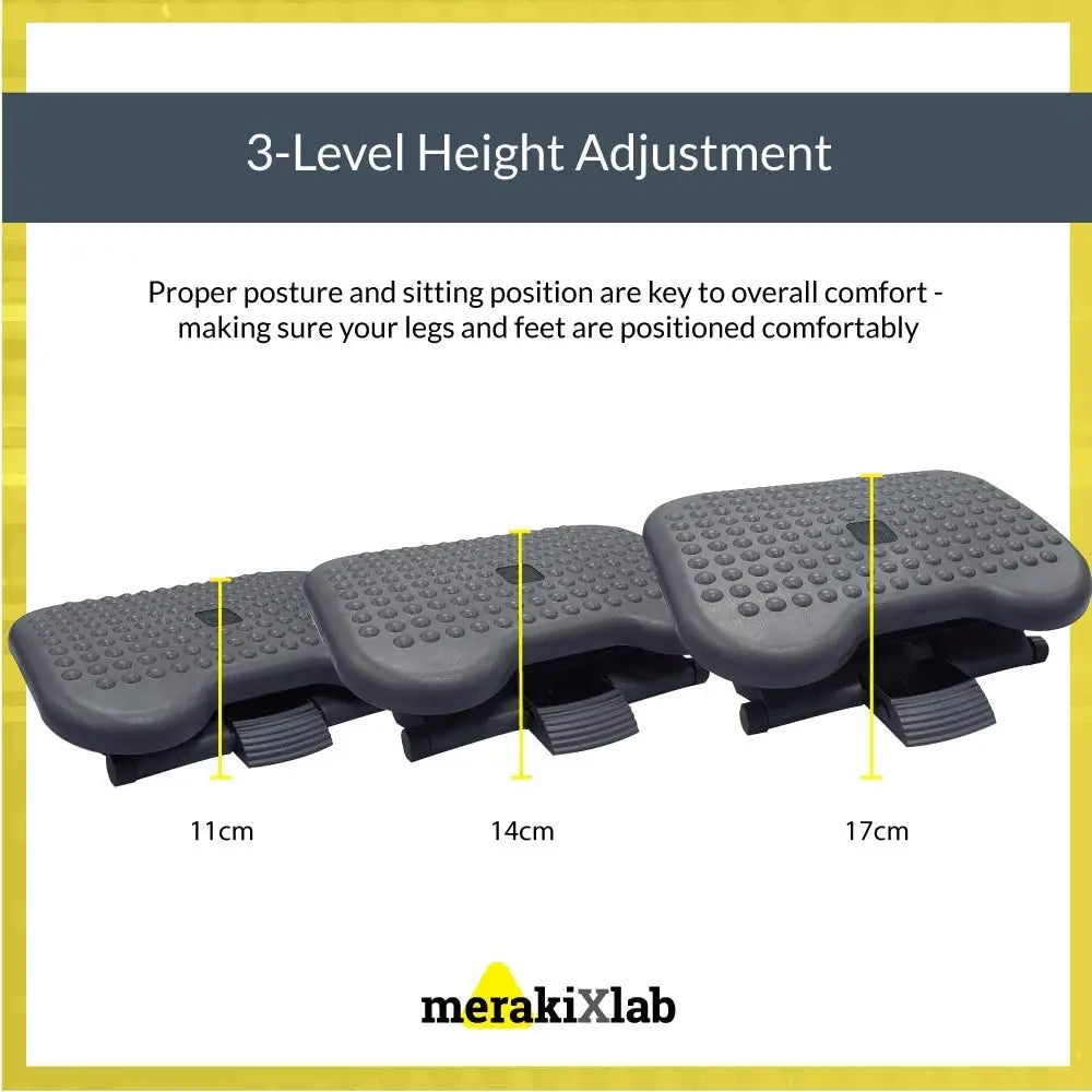 MerakiXlab Ergonomic Footrest Under Desk - Height Adjustable Pattan Australia