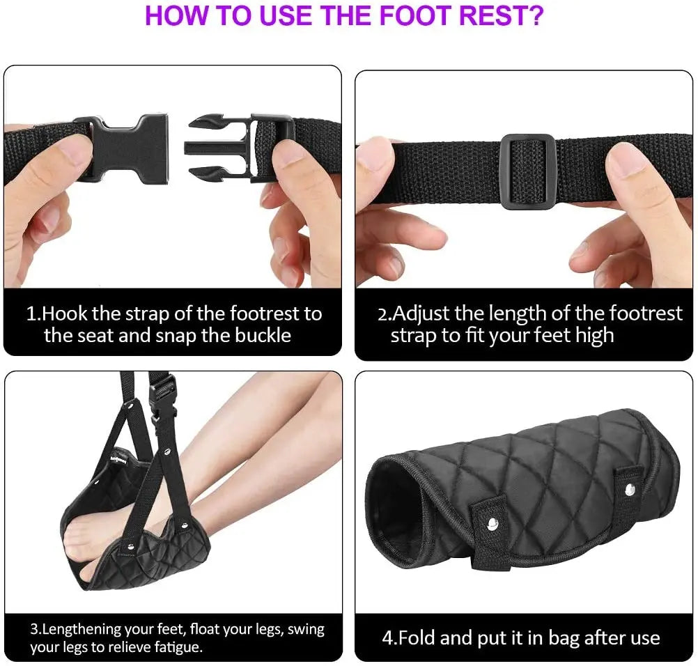 Airplane Travel Accessories - Portable Travel Foot Hammock Pattan Australia