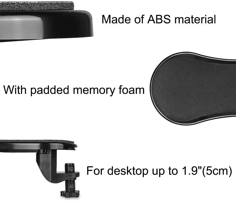 Pattan australia Computer Adjustable Arm Rest for Desk, Ergonomic Wrist Support, Extender for Table, Office, Chair, Desk, Black pattanaustralia