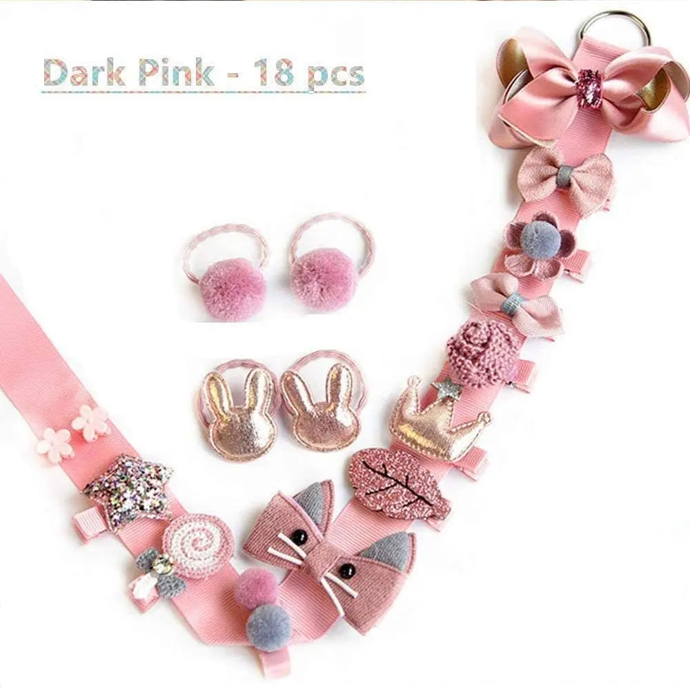 T Tersely 18PCS Baby Girl's Hair Clips, Cute Hair Bows, Elastic Hair Ties, Ponytail Holder Hairpins Set For Baby Girls, Teens, Assorted styles, (Pink) pattanaustralia