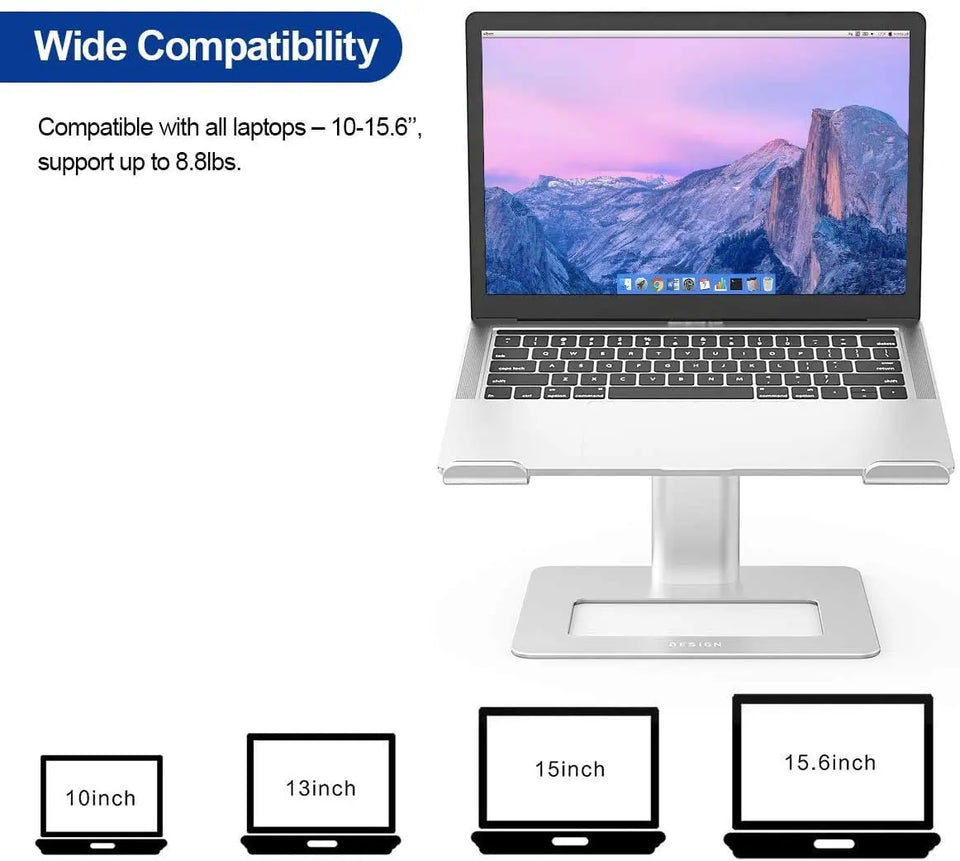 Aluminum Laptop, Notebook Stand, Ergonomic Adjustable, Riser Holder Compatible with 10"-15.6" Laptops pattanaustralia