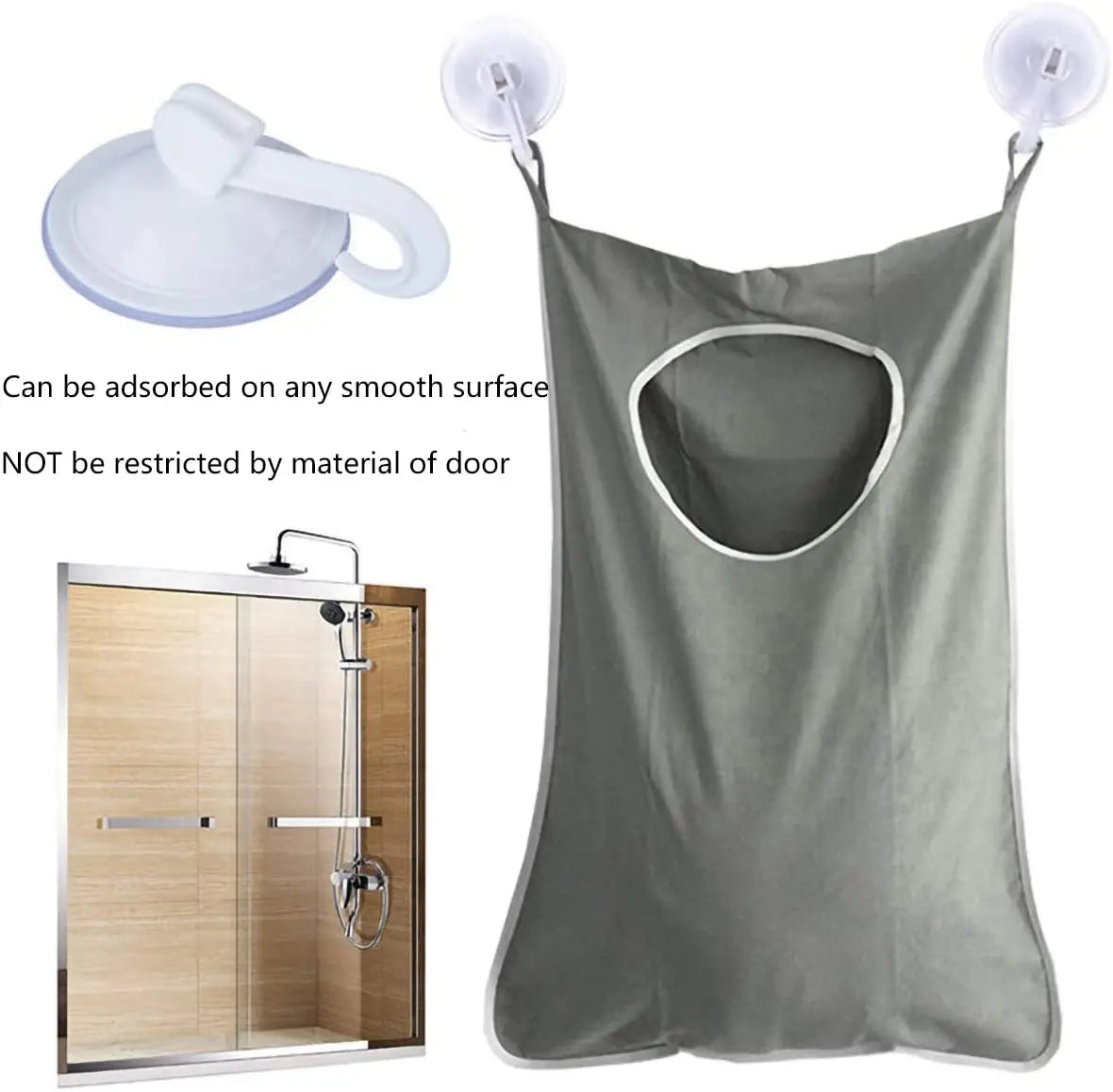 ALINK Door Hanging Laundry Hamper Bag, Large Capacity on Wall for Small Spaces for Clothes, Umbrellas, with Stainless Steel Hooks Pattan Australia
