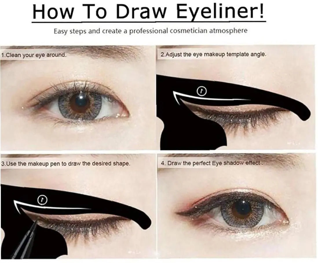 Cat Eyeliner Stencils, Professional, Premium PVC Material Smoky Eyes Makeup Applicators, Cat Shaped Eye Liner 2PCS pattanaustralia