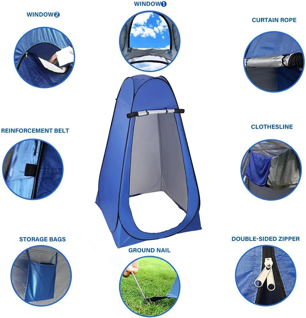 Outdoor Pop Up Shower, Toilet Portable Camping Tent Instant Privacy with 20L Shower Bag Pattan Australia