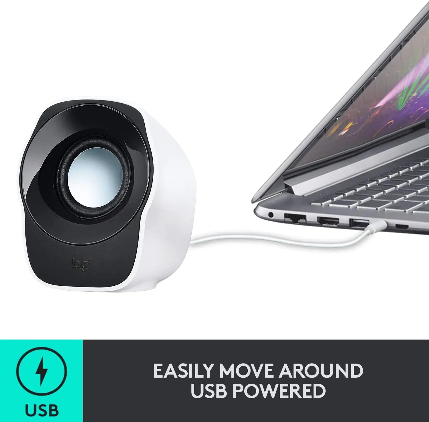 Logitech® Stereo Speakers Z120 with usb port, mac compatible,3.5mm jack pattanaustralia