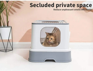 PaWz Cat Litter Box Fully Enclosed Toilet Trapping Sifting Odor Control Basin pattanaustralia