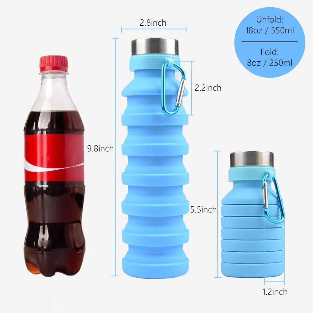 Collapsible Water Bottle, Reuseable BPA Free Silicone Bottles for Travel,  Gym, Camping, Hiking, Portable Leak Proof Sports Water Bottle pattanaustralia