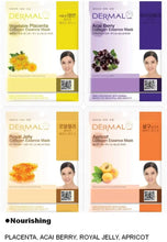 Load image into Gallery viewer, DERMAL 20 Bundle Pack Collagen Essence Full Face Facial Mask Sheet.
