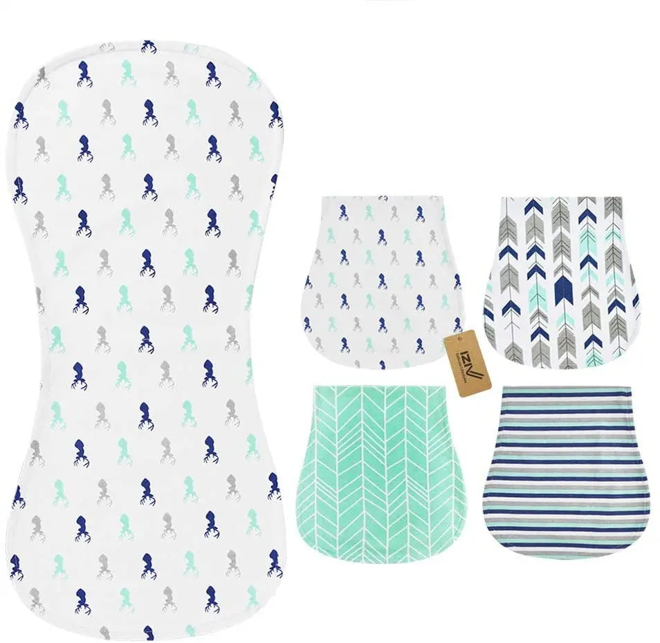 4 Pack Baby Burp Cloths Feeding, Nursing Towel Accessory, 3 Layers Absorbent Pattan Australia