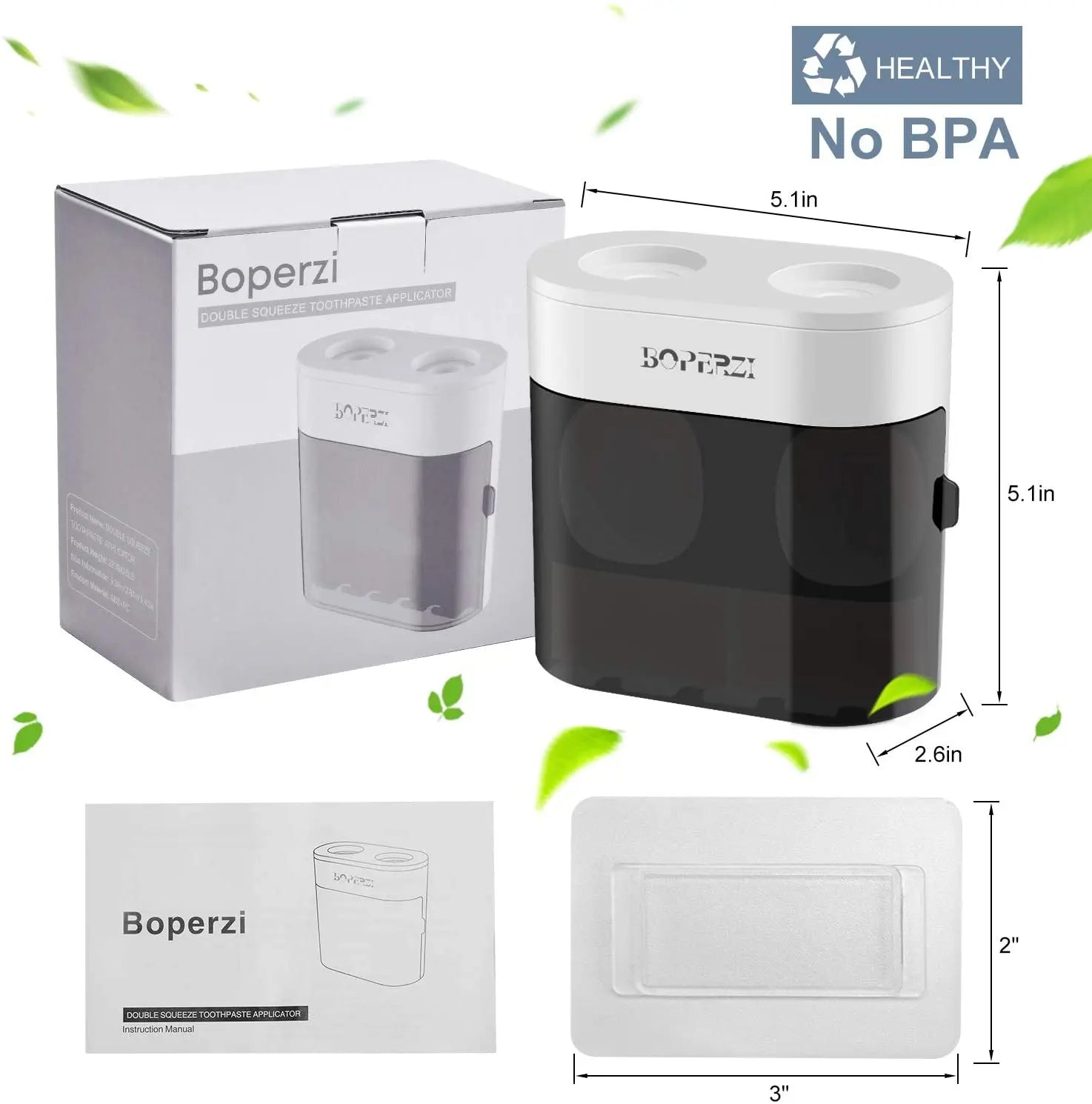 Boperzi  Wall Mount Toothbrush Holder, Automatic Toothpaste Dispenser with Dustproof Cover Pattan Australia