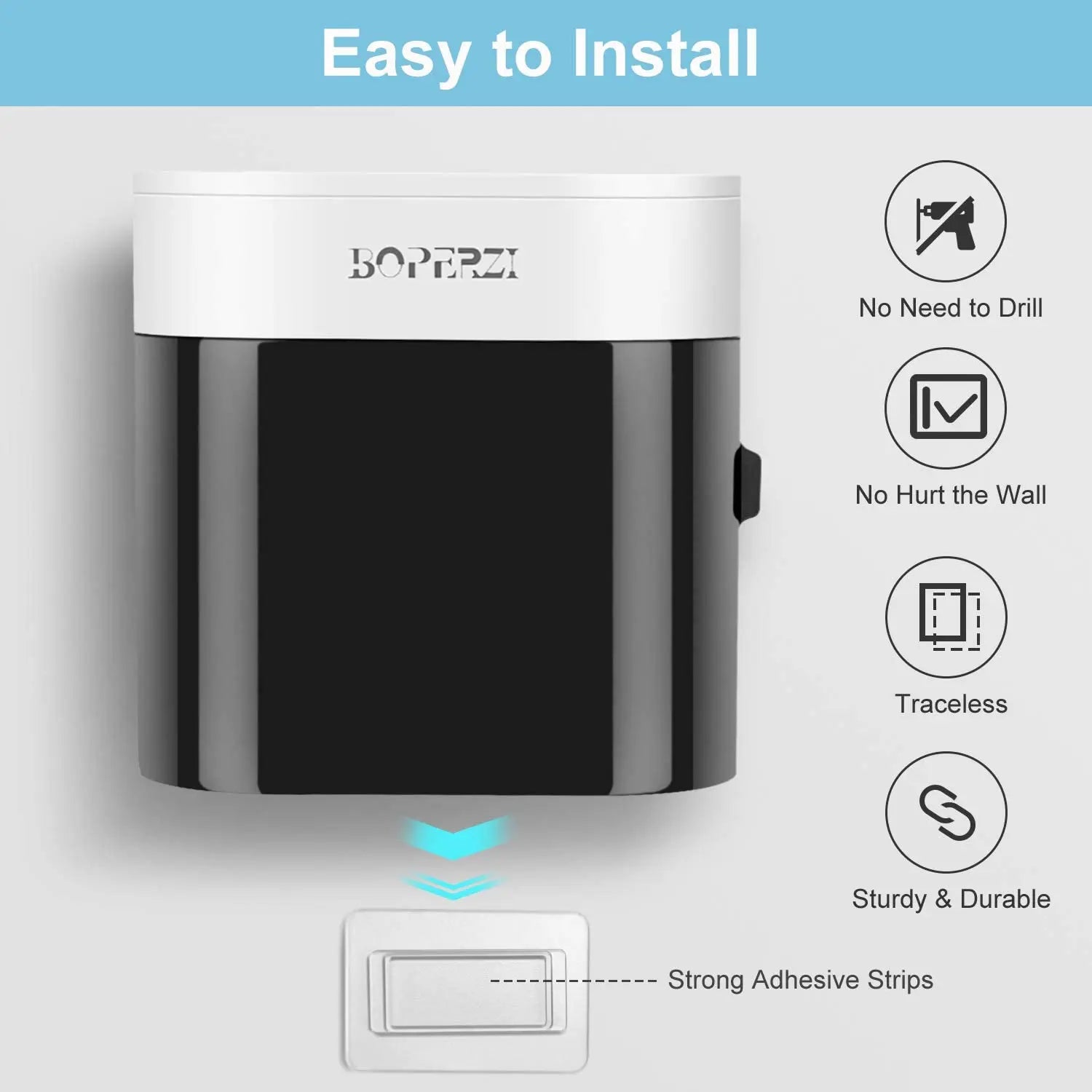 Boperzi  Wall Mount Toothbrush Holder, Automatic Toothpaste Dispenser with Dustproof Cover Pattan Australia