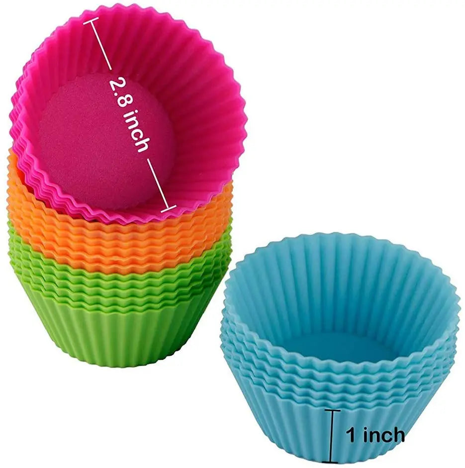 Pattan Australia 24 Pack 2.8" Silicone Baking Cups Standard Size, Muffin Cupcake Liners pattanaustralia